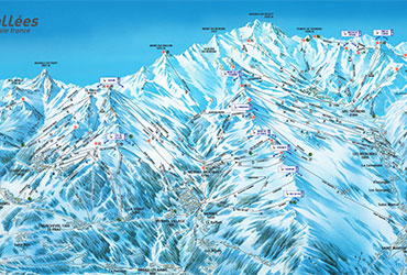 Plan station ski les 3 vallees